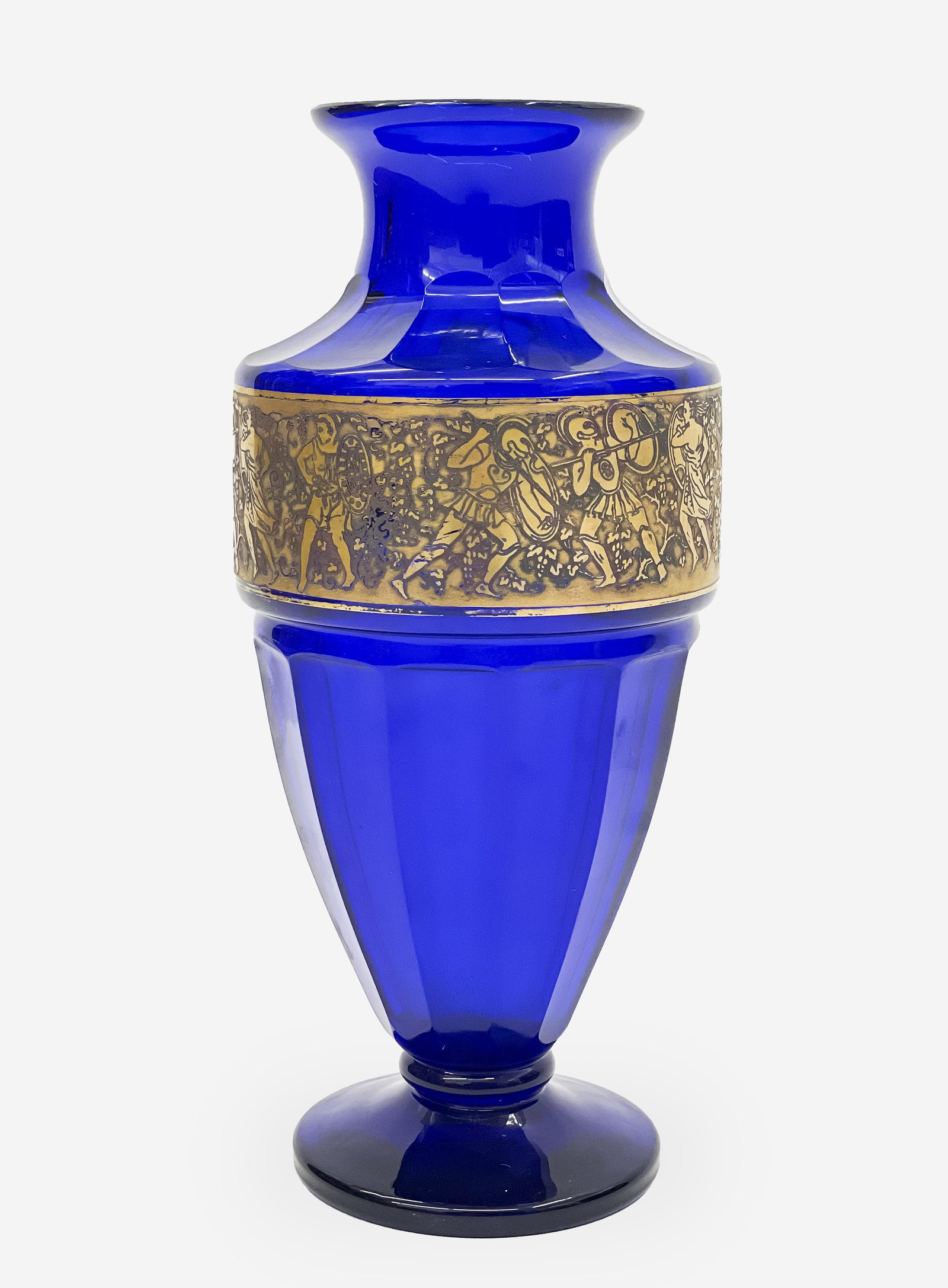 Moser Karlsbad Cobalt Glass Vase with Warrior Frieze (1 of 5)