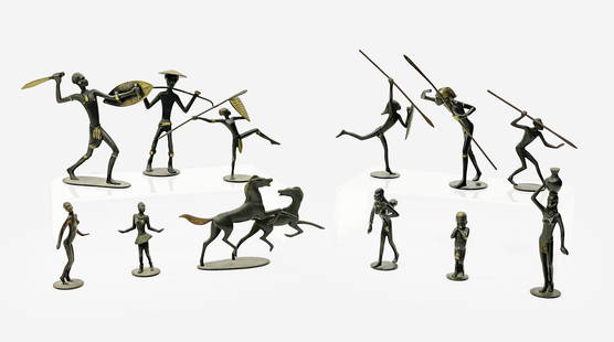 Richard Rohac - Group of 12 Miniature Bronze Figures: Lot 64 Richard Rohac Austrian (1906-1956) Group of 12 Miniature Bronze Figures group of twelve Austrian miniature bronze figures height (tallest): 5 inches Additional Information: eleven figures