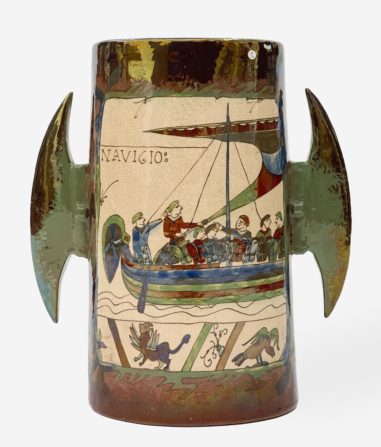 Louis-Etienne Desmant Large 'Bayeux Tapestry' Vase (1 of 7)
