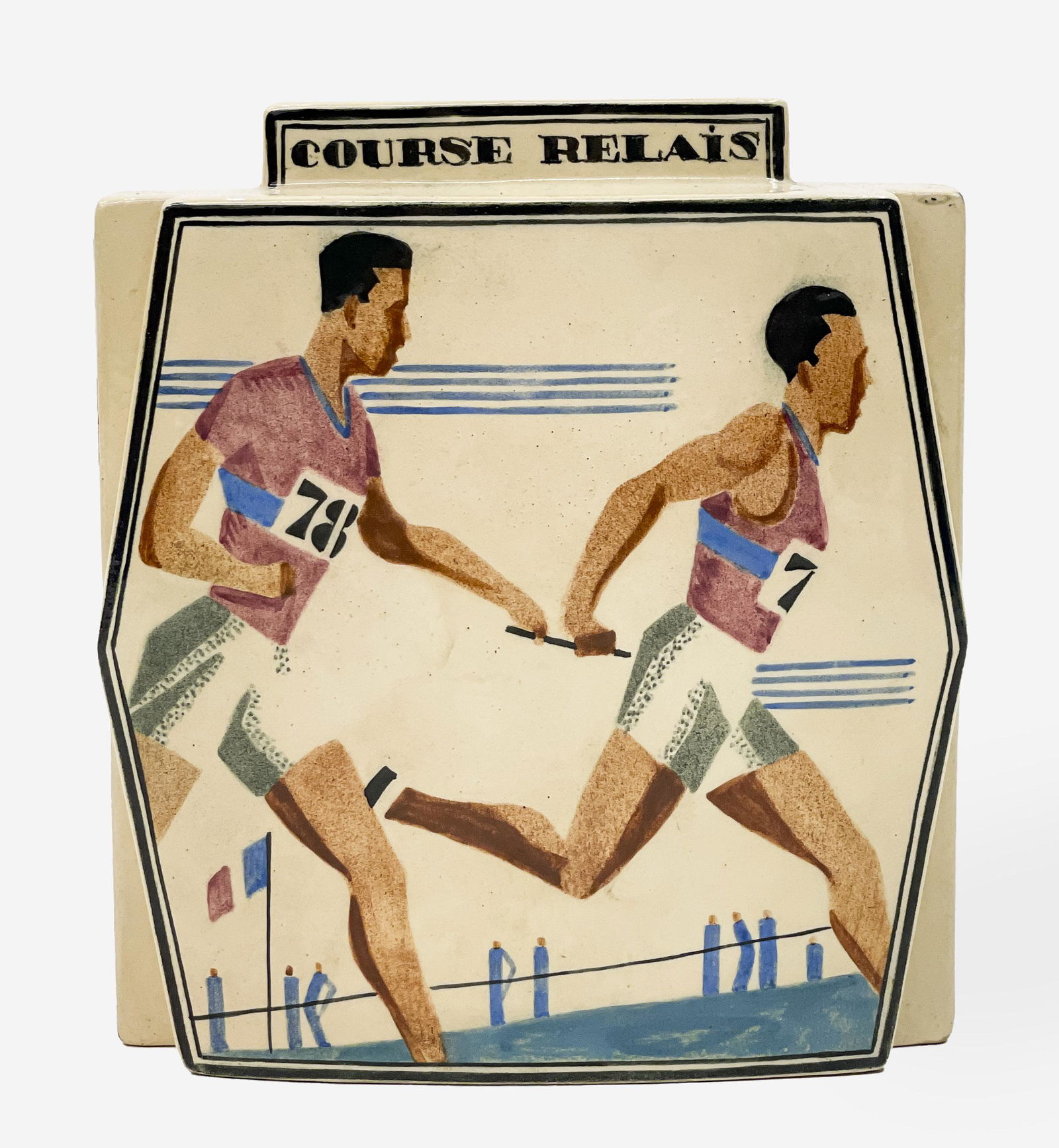 Lallemant 'Course Relais' Vase Depicting Athletes (1 of 7)