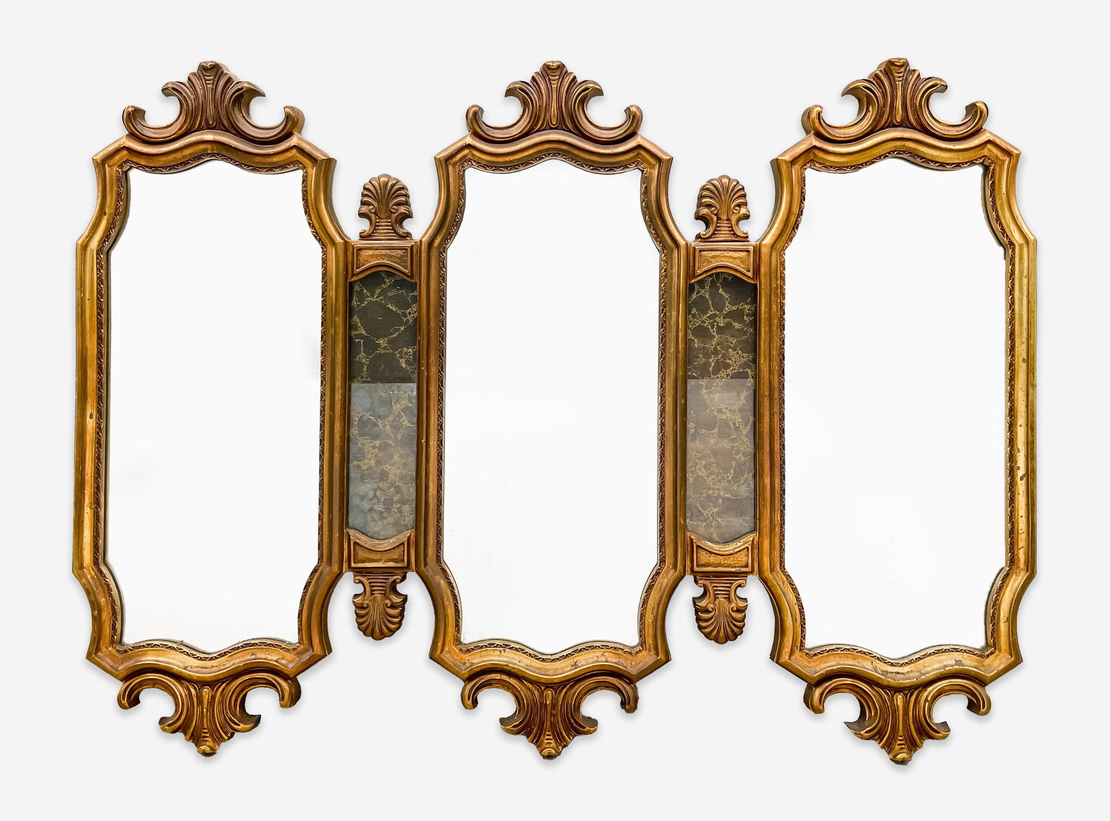 Large Gilded Triptych Mirror (1 of 4)