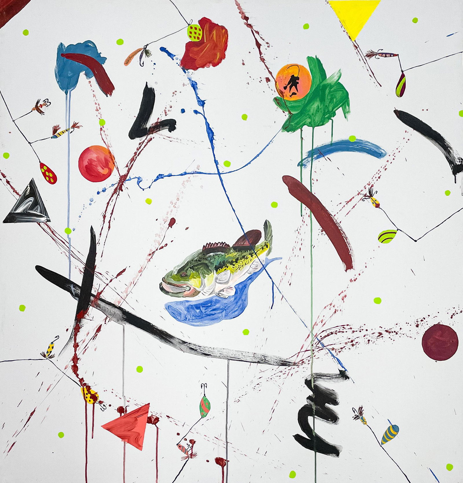 Unknown Artist - Untitled (Neo-Expressionist Fishing Theme) (1 of 4)