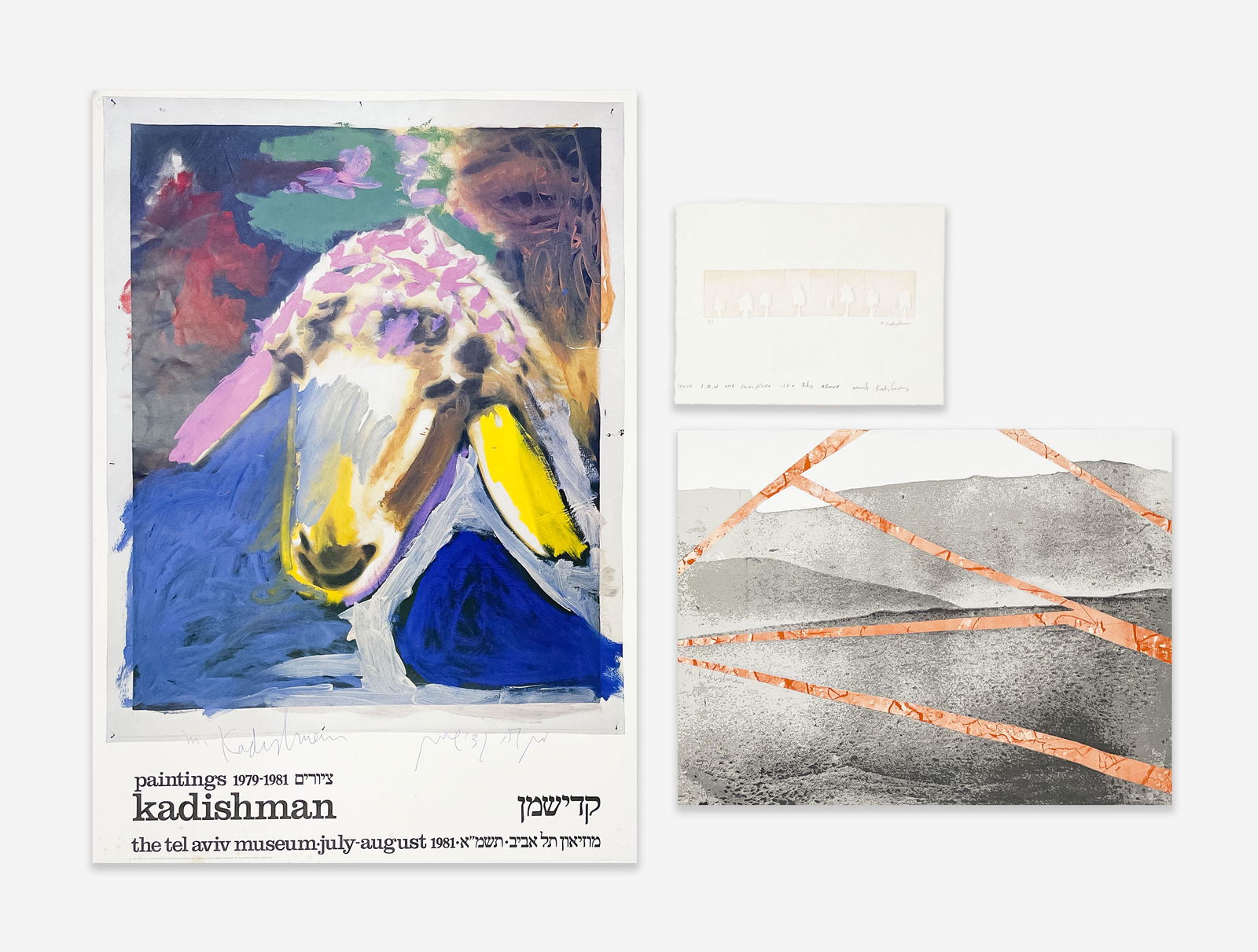 Menashe Kadishman - 3 Works on Paper (1 of 8)