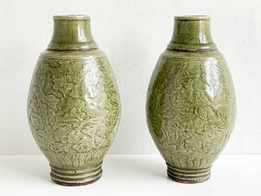 Glazed Celadon Fengweizun Vase - Song Dynasty Style Glazed Celadon Fengweizun Vase - Song Dynasty Style