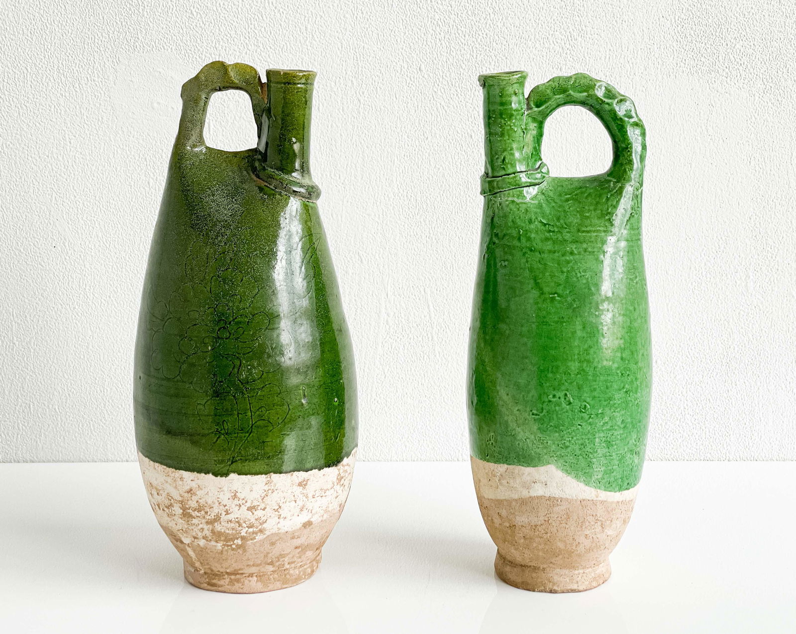 Chinese Liao Style Dark Green Glazed Ceramic Flasks (1 of 7)
