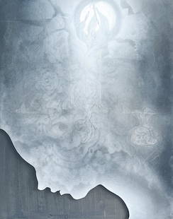 Dirk Bell - Der Mond zieght Vorüber (The Moon is Passing): Lot 35 Dirk Bell German (b. 1969) Der Mond zieght Vorüber (The Moon is Passing) (2008) mixed media on cardboard shadow mounted to wood construction signed in pencil to BQ gallery label verso, ins