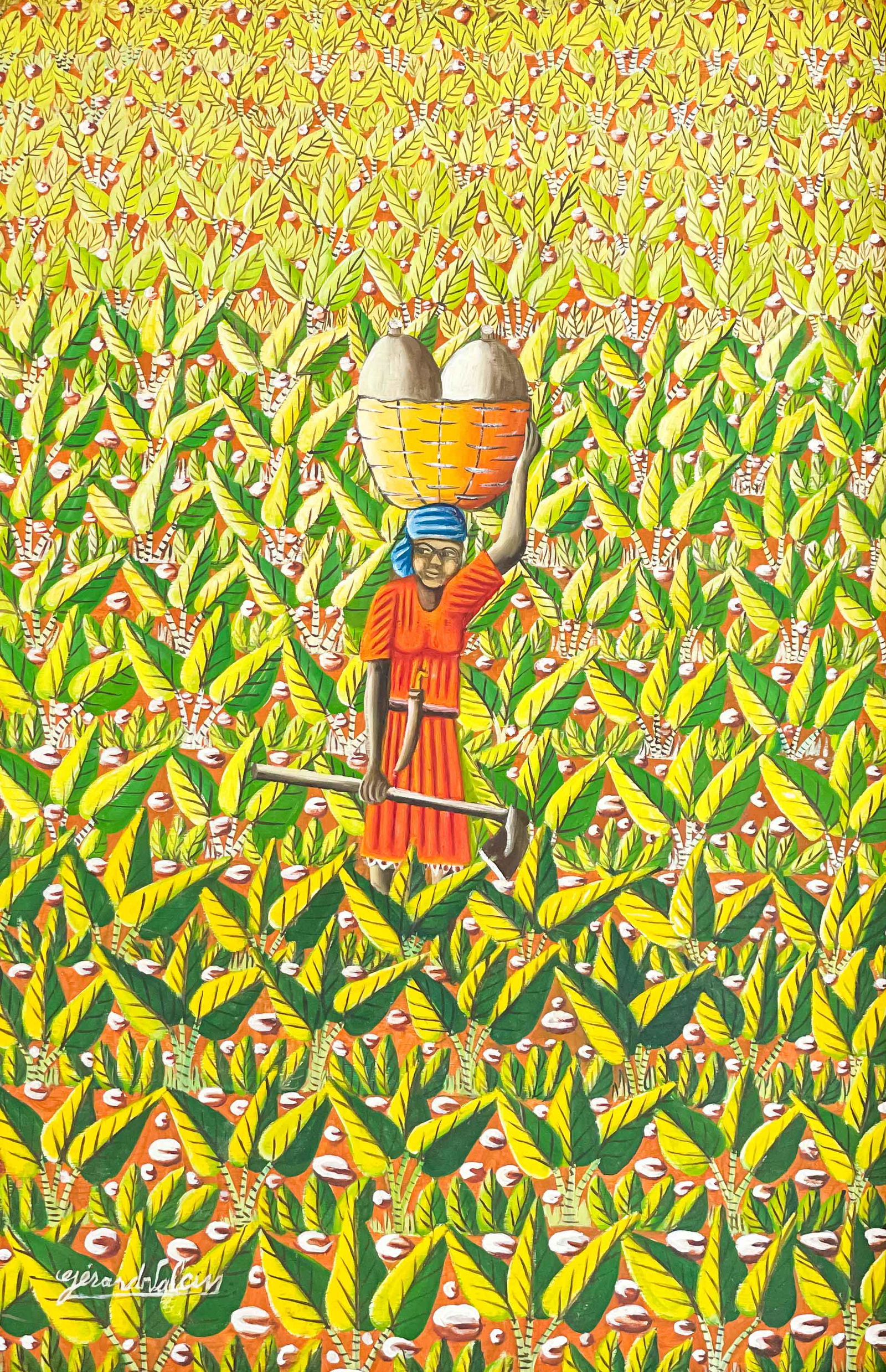 Gérard Valcin - Untitled (Woman in Red Dress in Field) (1 of 4)