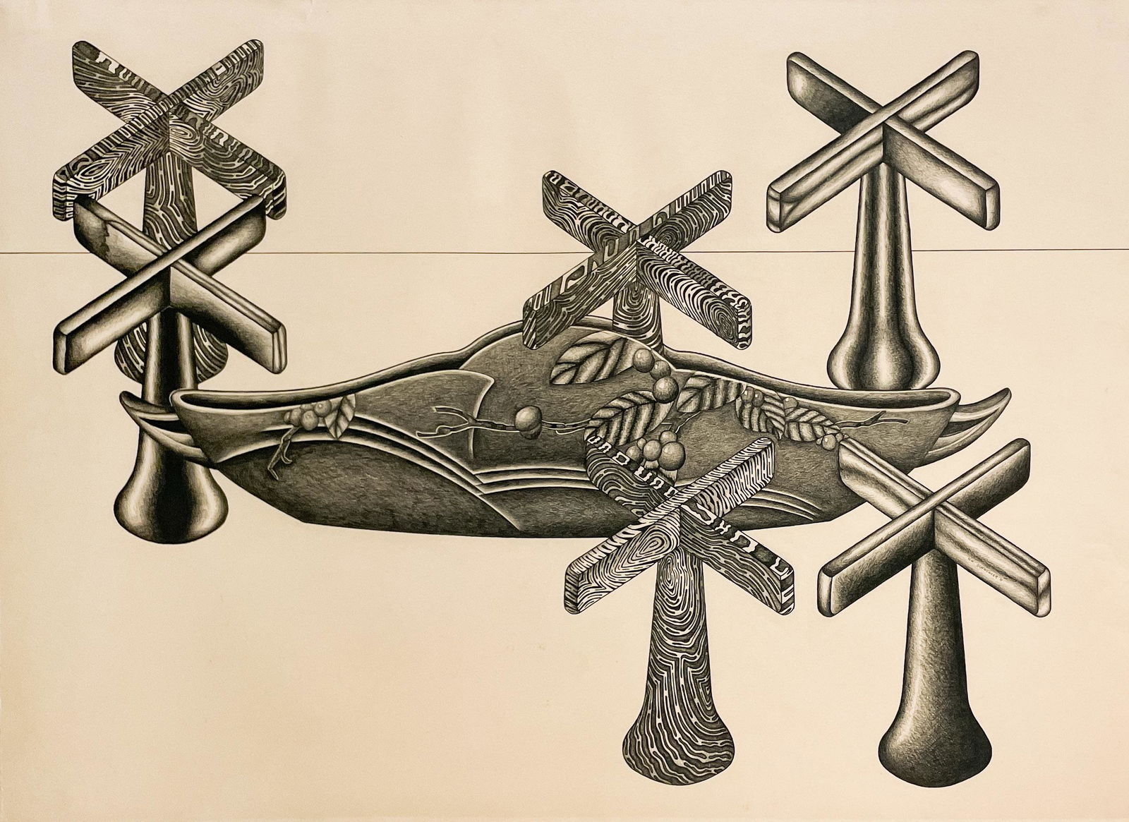 William Schwedler  - Untitled (Black and White Drawing) (1 of 5)