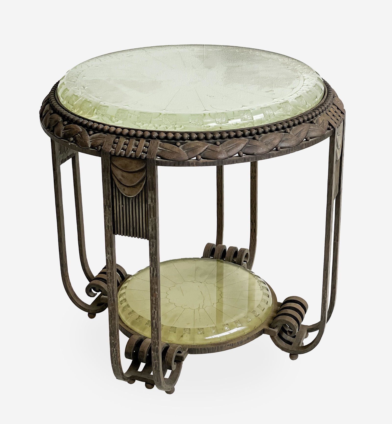 Edgar Brandt Iron and Daum Glass Occasional Table (1 of 7)