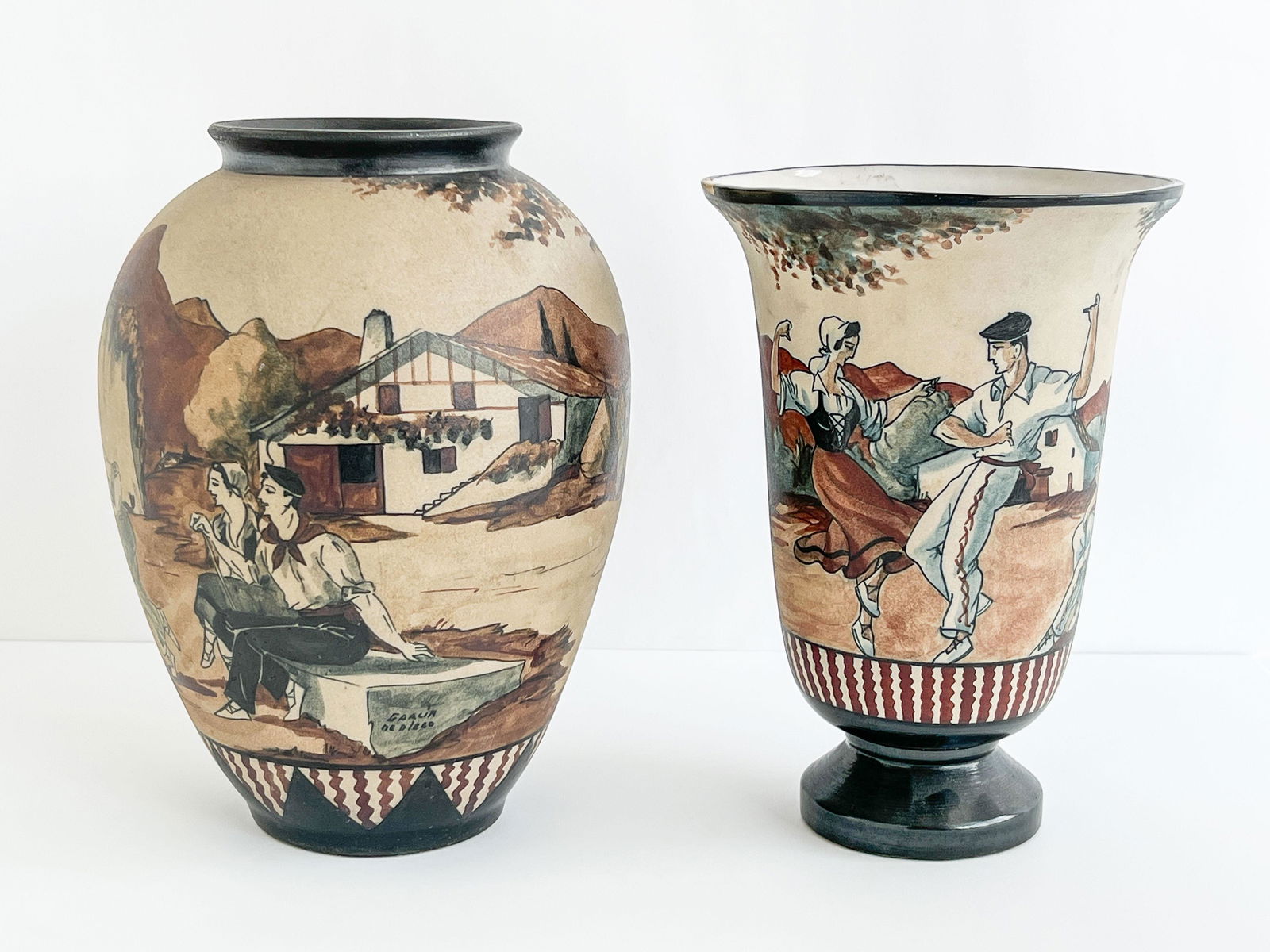 Two Large Étienne Vilotte & Poterie De Ciboure Pottery Vases (1 of 8)