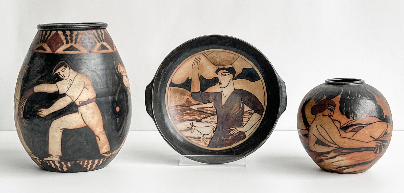 Three Étienne Vilotte & Poterie De Ciboure Pottery Vessels (1 of 9)