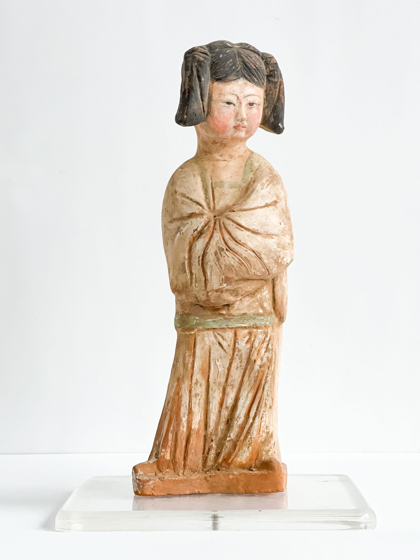Chinese Painted Pottery Court Figure (1 of 10)