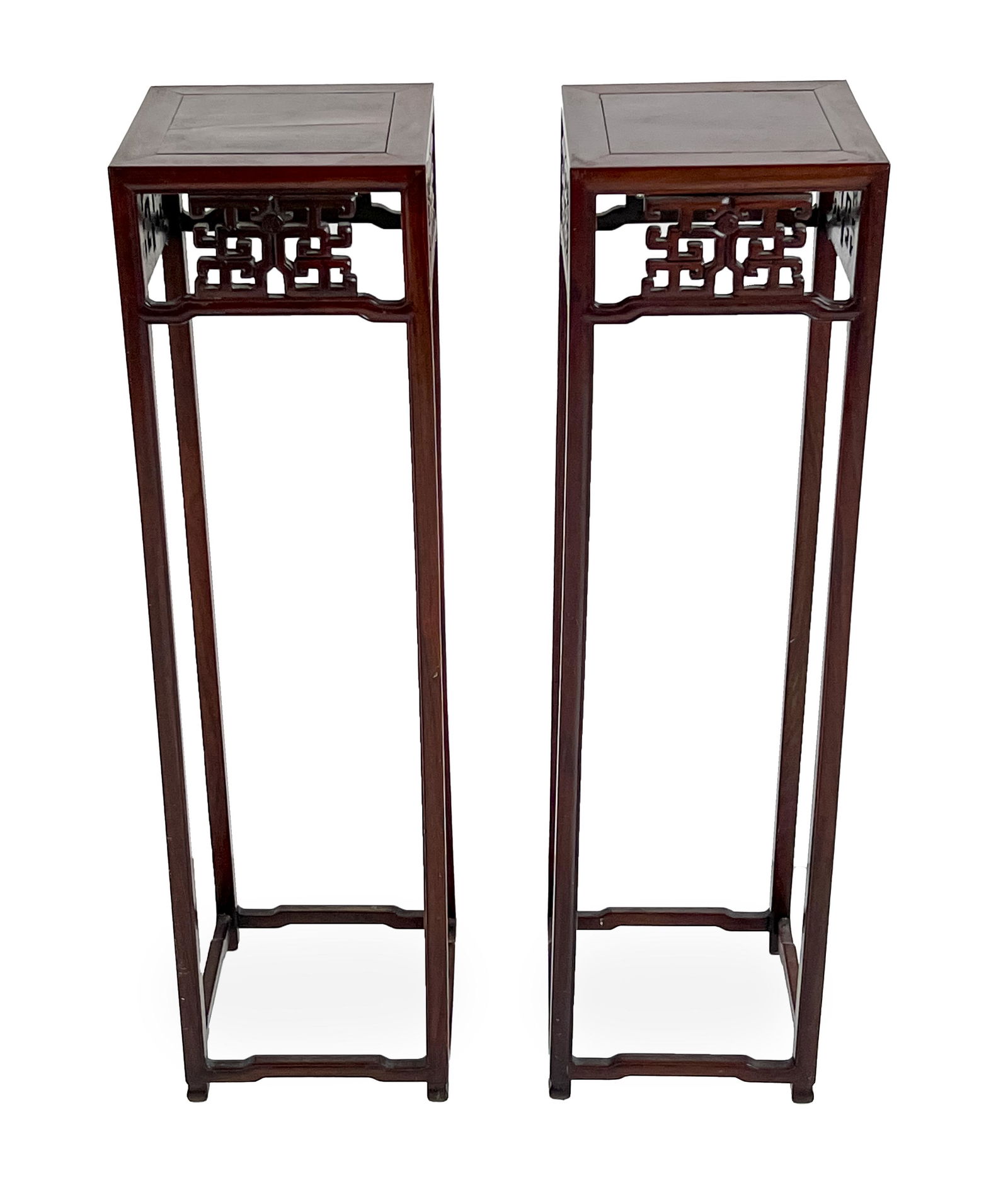 Pair of Chinese Hardwood Plant Stand Tables (1 of 7)