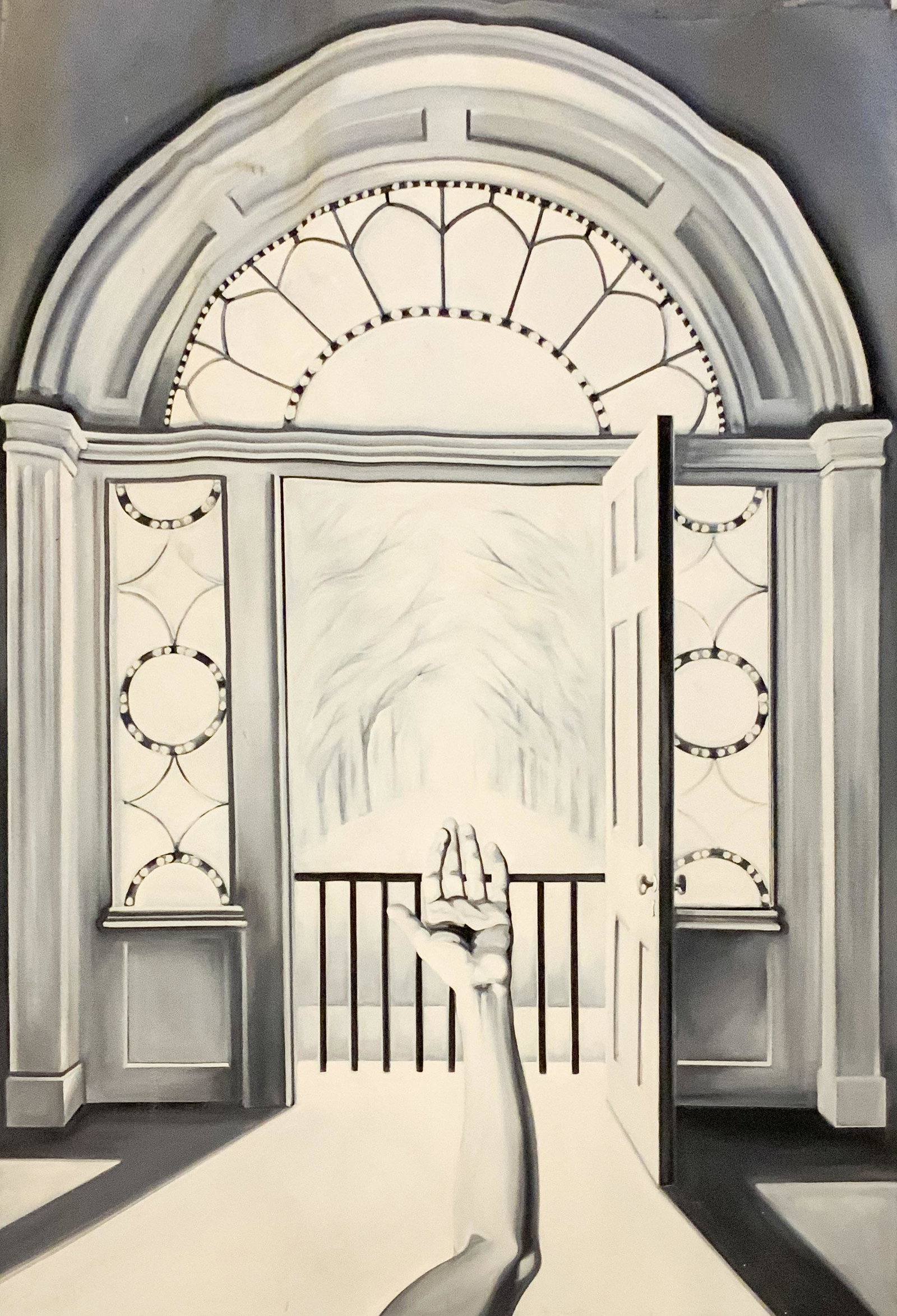 Lowell Nesbitt - Open Door with Arm: Lot 43 Lowell Nesbitt American (1933-1993) Open Door with Arm (1968) oil on canvas (unstretched) signed verso 62 x 43 inches unframed Provenance: From the Estate of Lowell Nesbitt