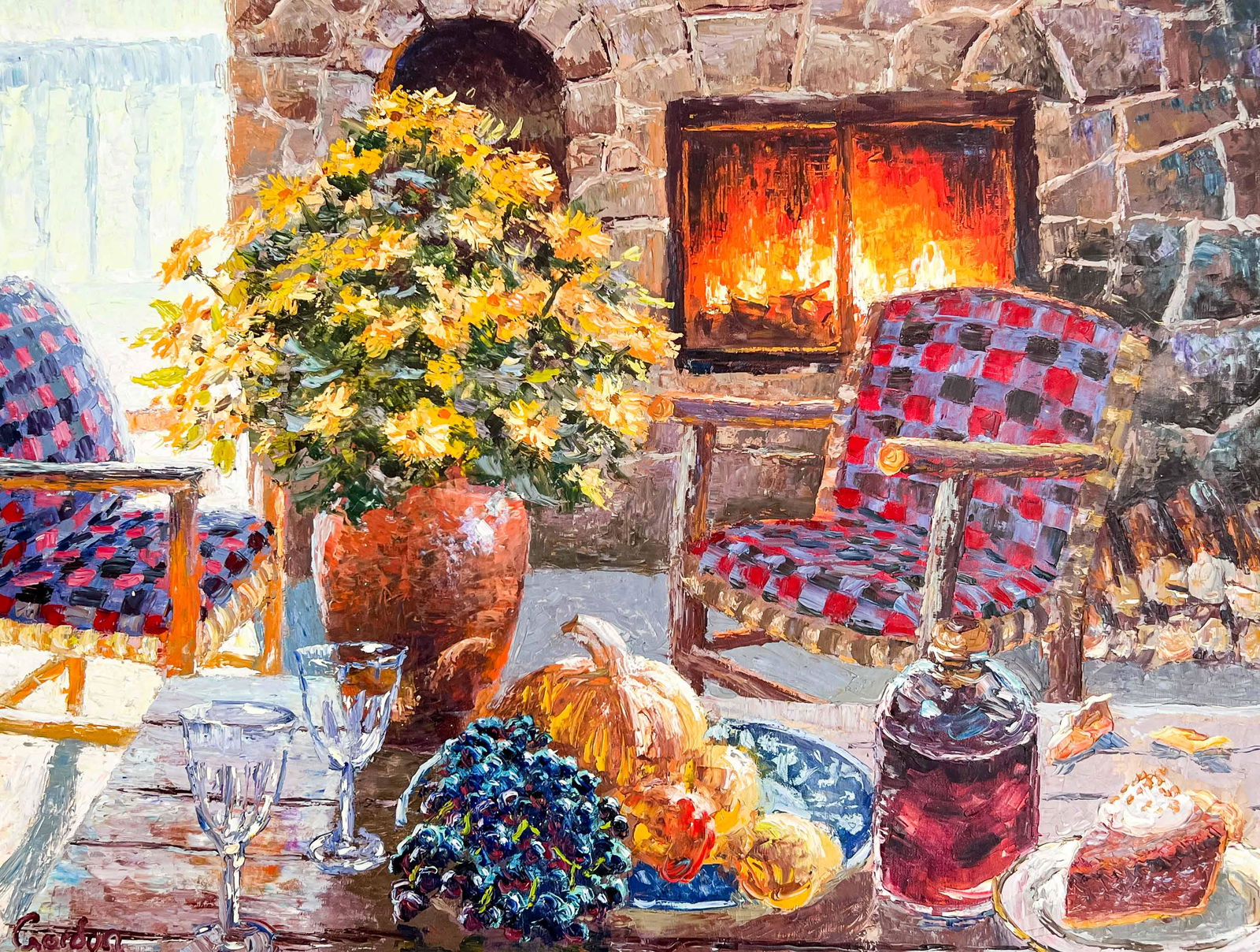 H. Gordon Wang, - Untitled (Still Life in Front of Fireplace) (1 of 4)
