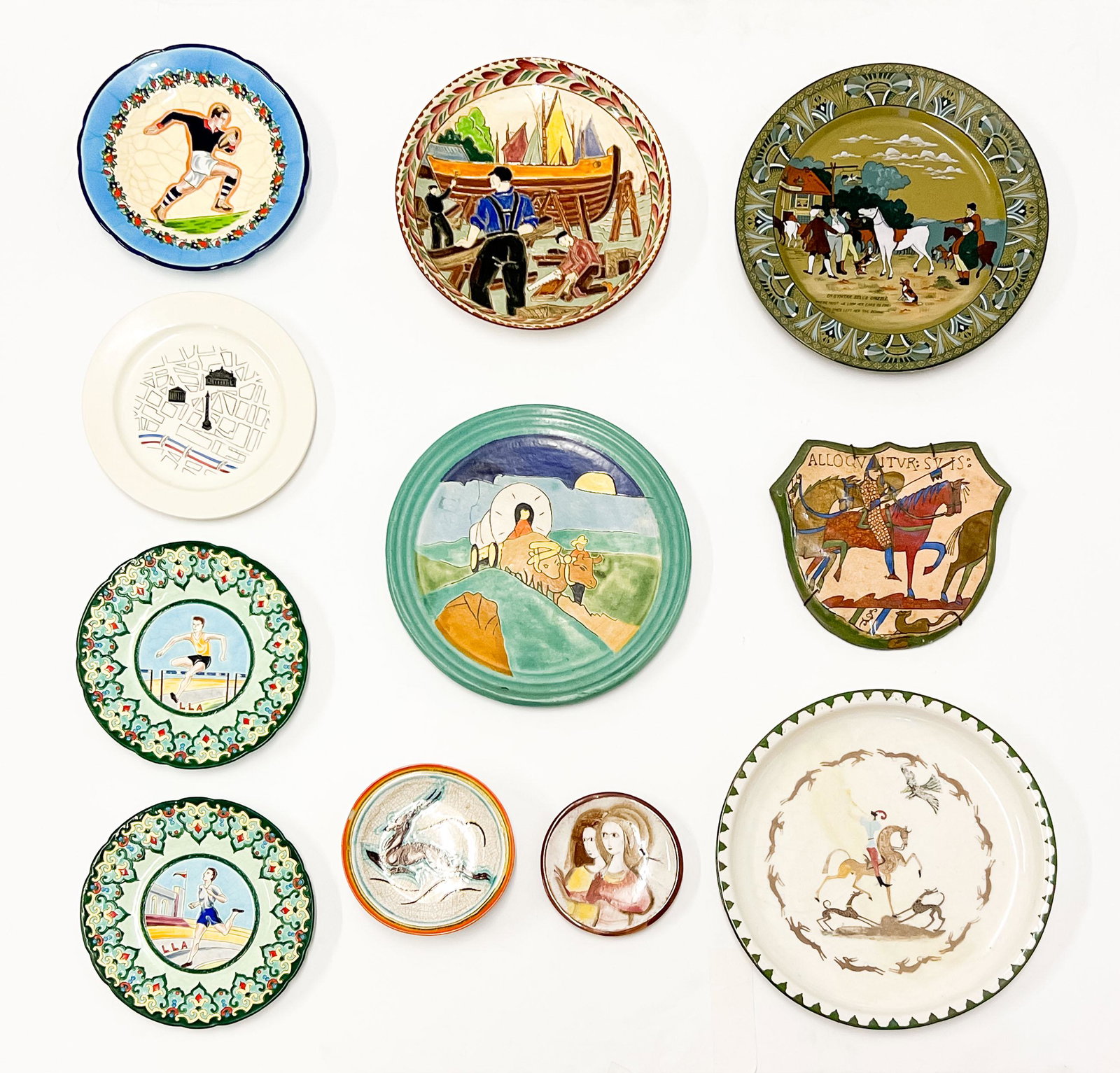 Group of Pottery Chargers and Plates, including Primavera and Longwy (1 of 7)