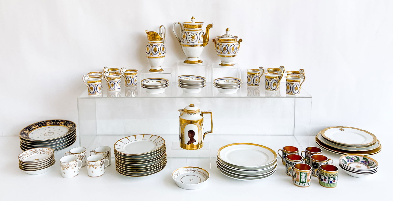 Large Assembled Group Of Gilt Accented Porcelain (1 of 10)