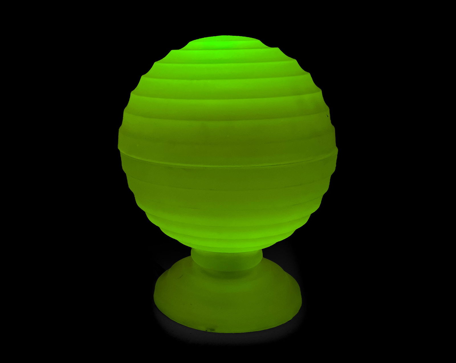 Art Deco Vaseline Glass Table Lamp (1 of 4)