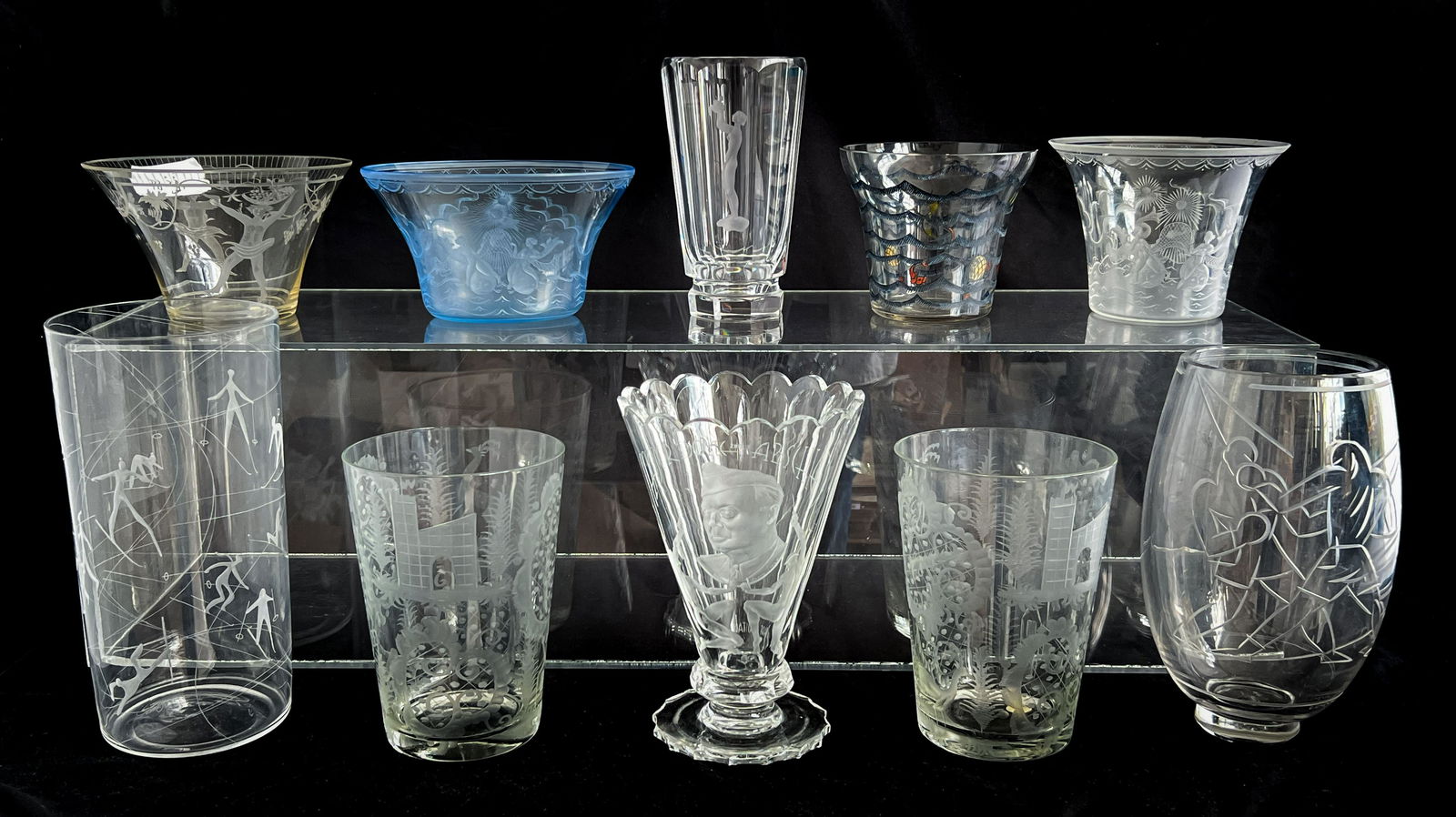 Group of 10 Continental Glass Items, including Baccarat and Moser (1 of 9)