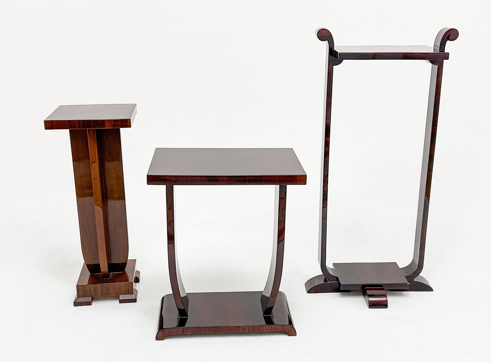Assortment of Art Deco Lacquered Tables and Stands, in the style of Jules Leleu (1 of 8)