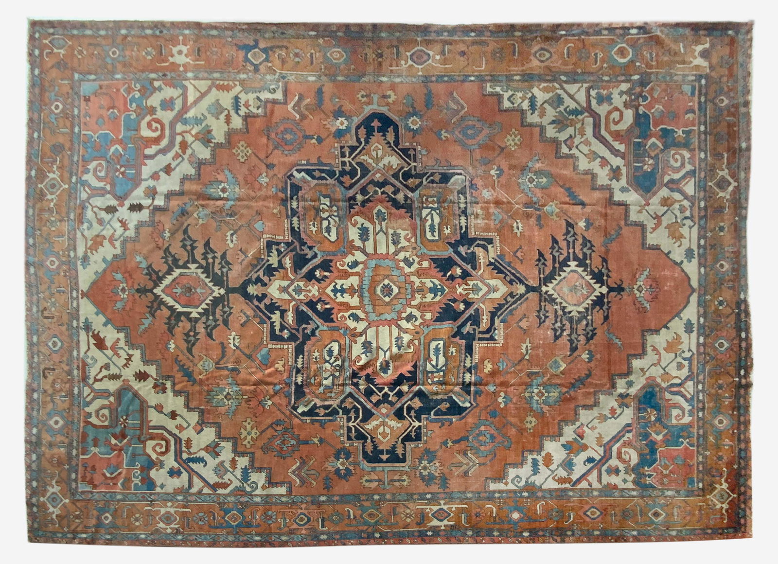 Large Bakshaish Carpet: Lot 222 Large Bakshaish Carpet having label with illegible inscriptions to underside 182 x 136 inches Provenance: From the Mazer Collection