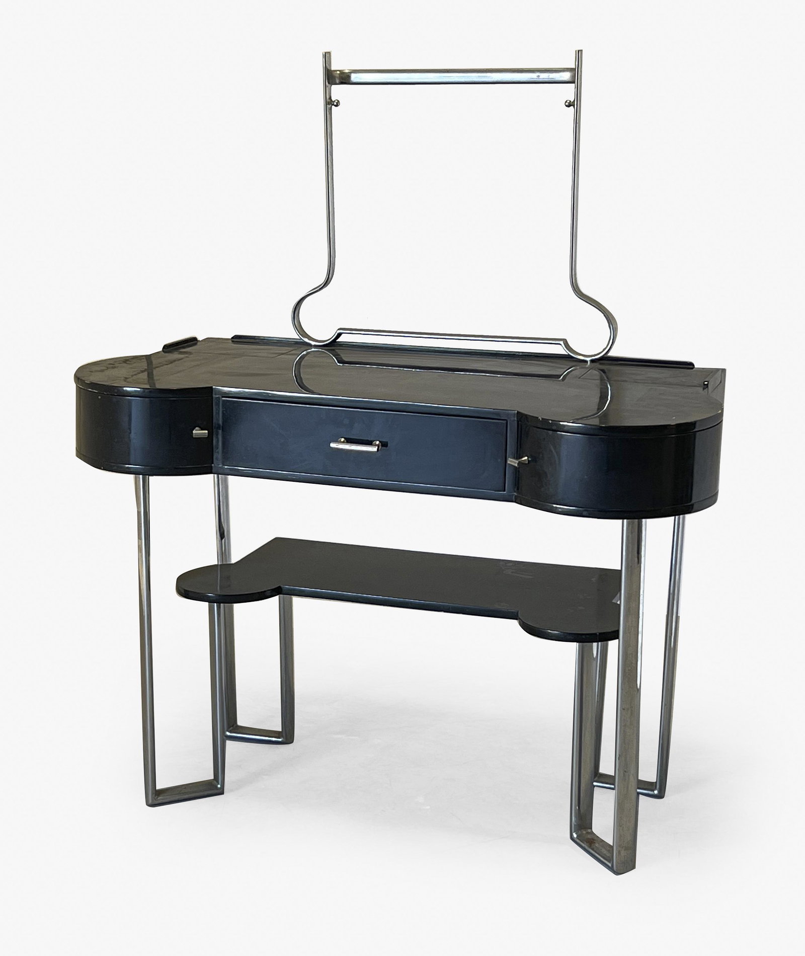 Bauhaus Style Black Lacquered and Metal Dressing Table (1 of 11)