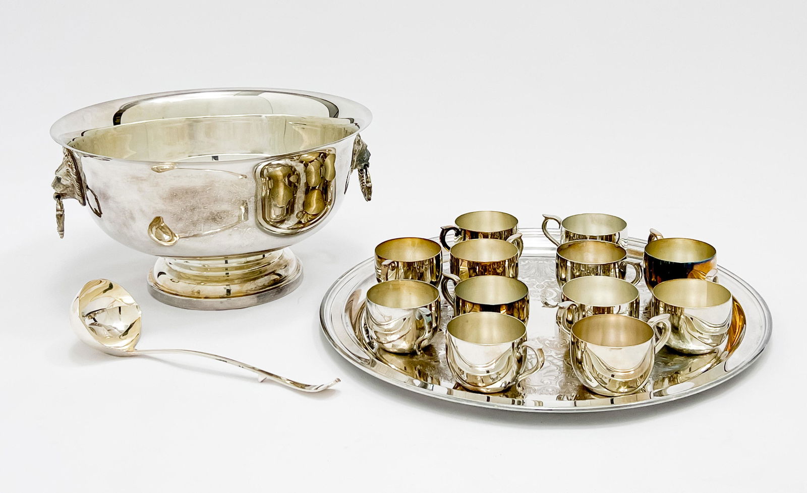 The Sheffield Silver Co. Silver-Plate Punch Bowl Harlequin Service (1 of 9)