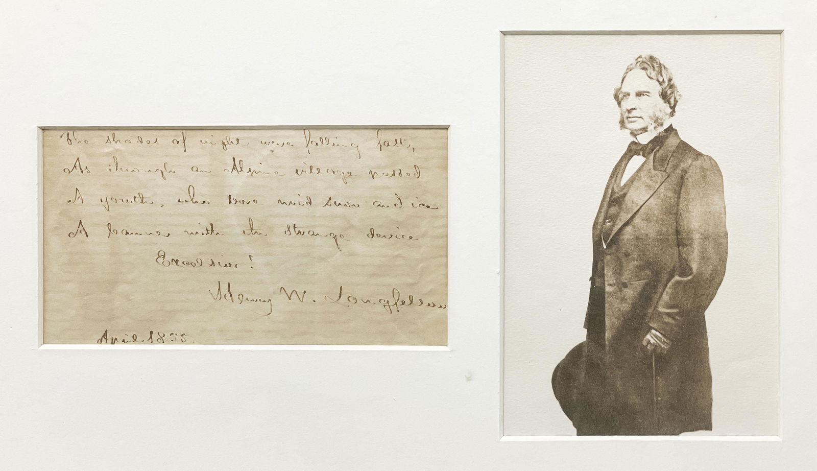 Henry W. Longfellow Signed Note (1 of 5)