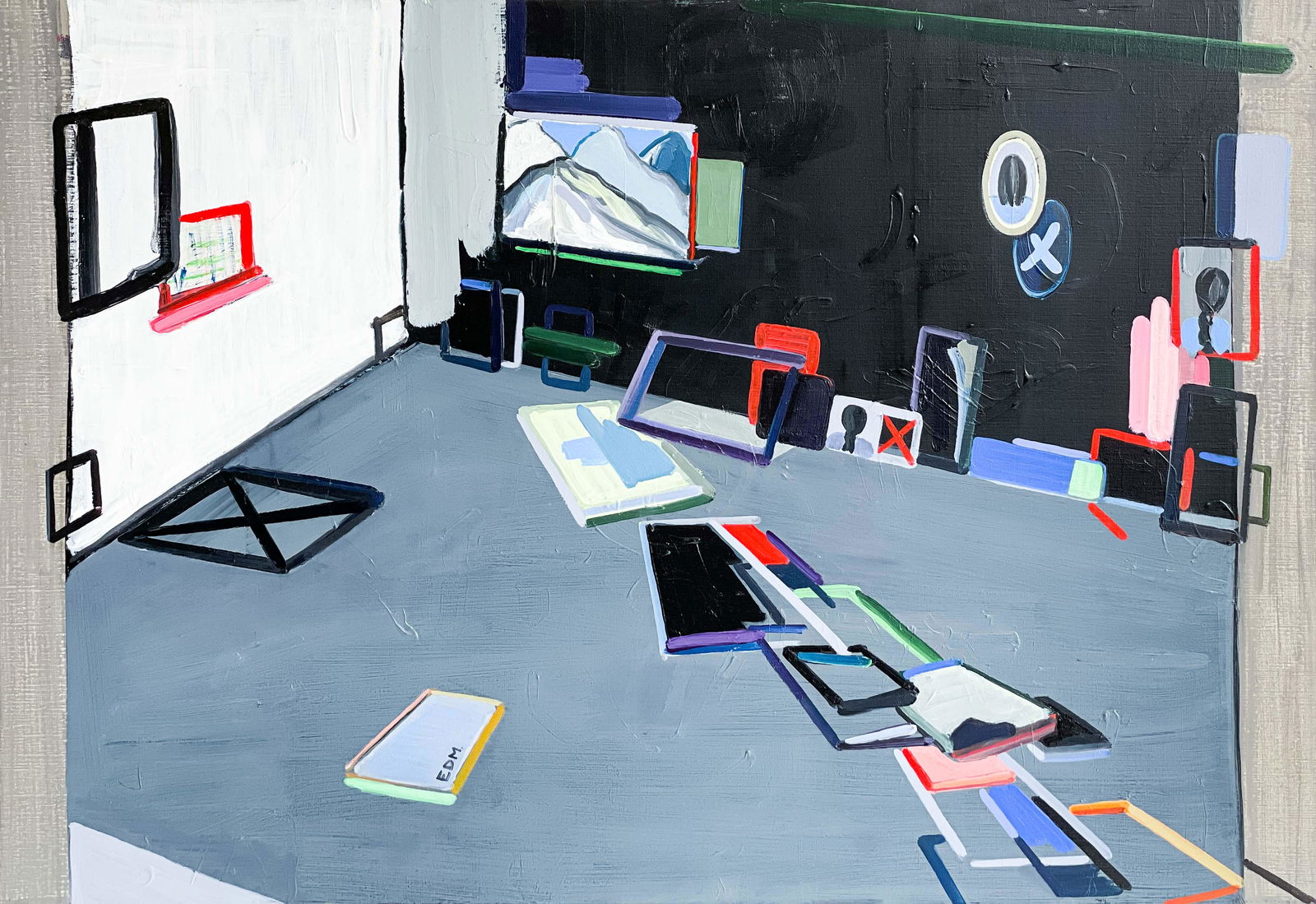 Ellen De Meutter - Stage: Lot 62 Ellen De Meutter Belgian (b. 1981) Stage (2007) acrylic, ink, and oil on canvas initialed lower left, signed verso 35 3/8 x 51 1/4 inches unframed Provenance: From a Private Collection acqui