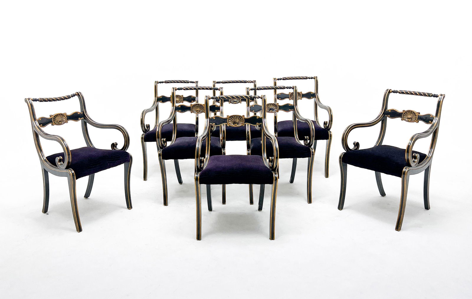 Set of 8 Regency Style Dining Chairs (1 of 10)