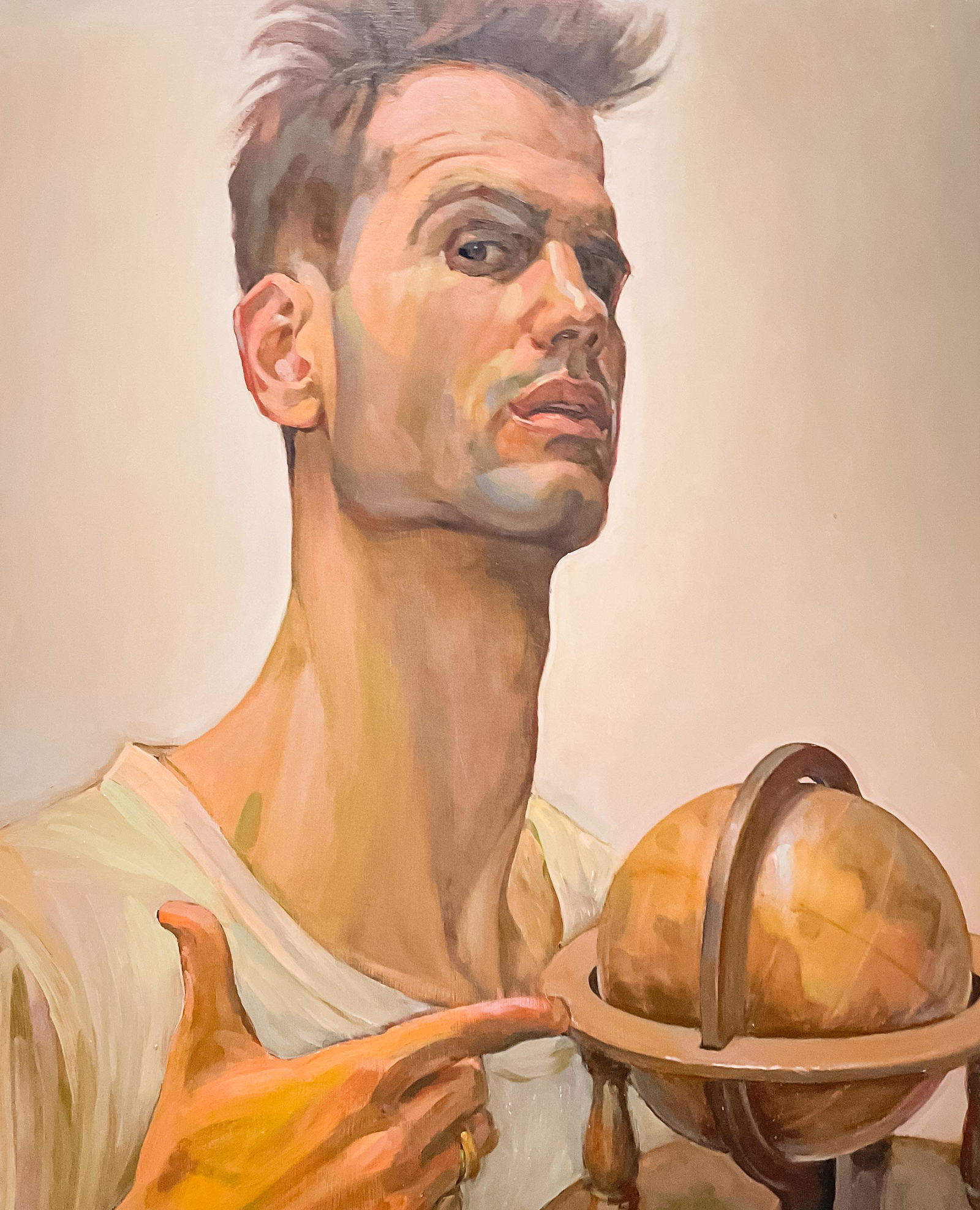 Jeffrey Asan - Man with Globe (Self-Portrait) (1 of 4)