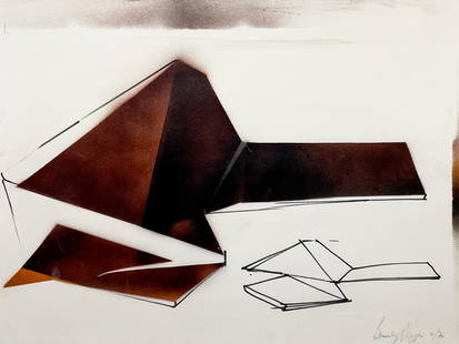 Beverly Pepper - Untitled (Study for Sculpture): Lot 155 Beverly Pepper American (1924-2020) Untitled (Study for Sculpture) lithograph and enamel on Fabriano paper signed lower right, numbered 9/70 sheet: 18 1/2 x 25 3/4 inches frame dimensions: 22