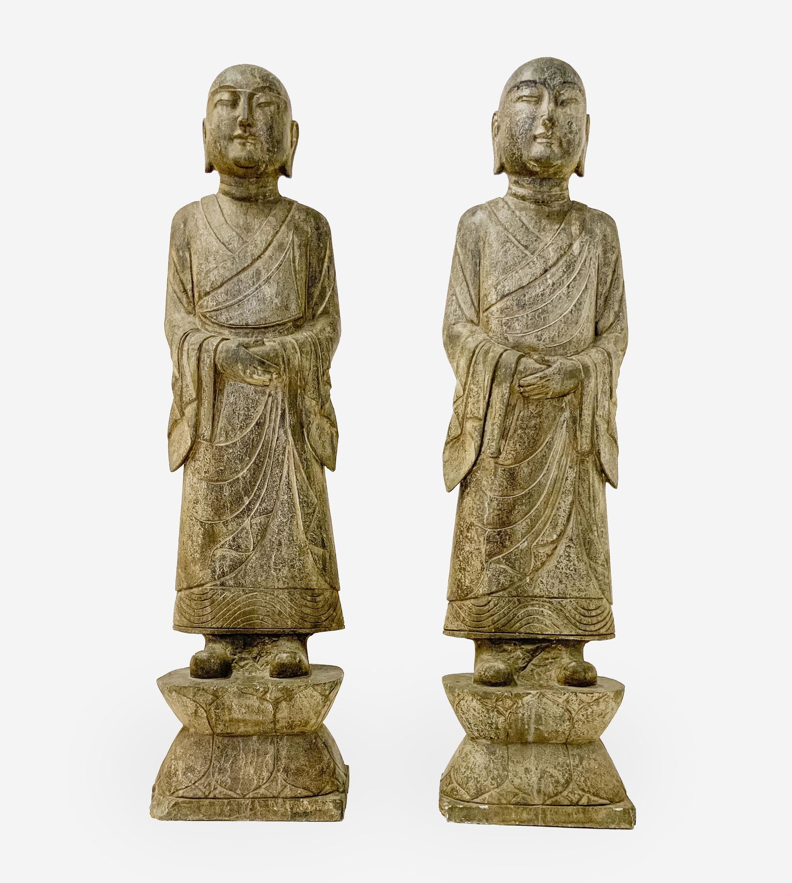 Two Chinese Stone Figures of Luohans (1 of 8)