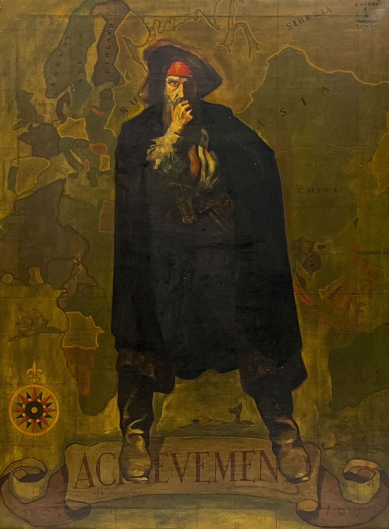 Robert Edmund Lee (aka Robert F. Lei) - Achievement: Lot 58 Robert Edmund Lee (aka Robert F. Lei) American (1899-1980) Achievement oil on canvas signed 'Robert E Lee/ S.N.A.' upper right 40 1/4 x 29 7/8 inches frame dimensions: 44 1/8 x 34 1/8 x 2 inch