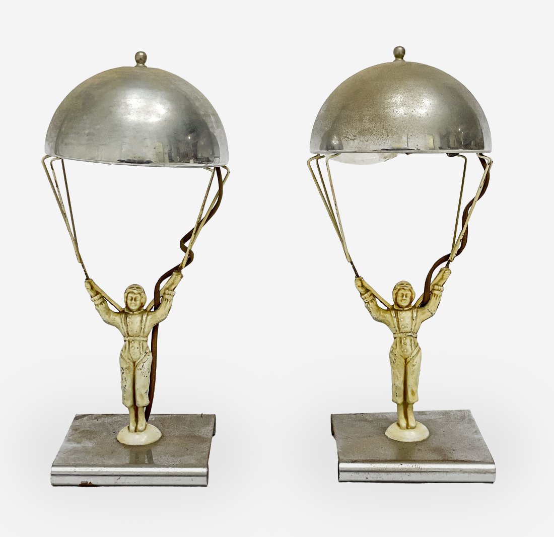Two Art Deco Style Mixed Media Table Lamps (1 of 5)