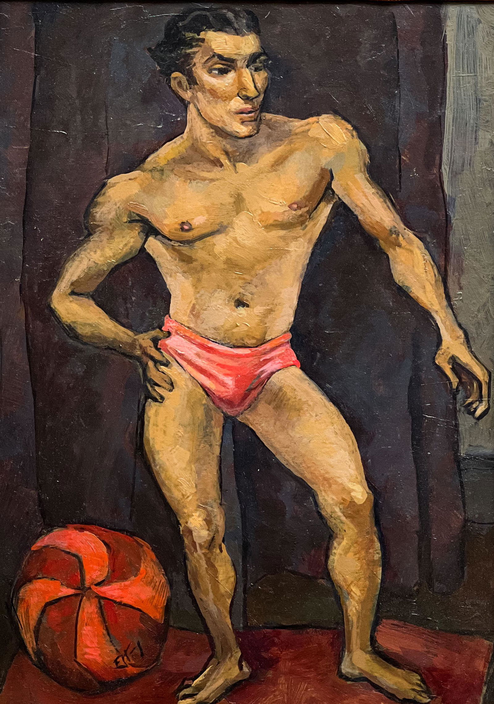 Emlen Etting - Performer: Lot 79 Emlen Etting American (1905-1993) Performer oil on board signed with initials EPE lower left 11 3/4 x 9 inches frame dimensions: 15 3/4 x 12 1/2 x 3/4 inches, wood frame Provenance: Property fr