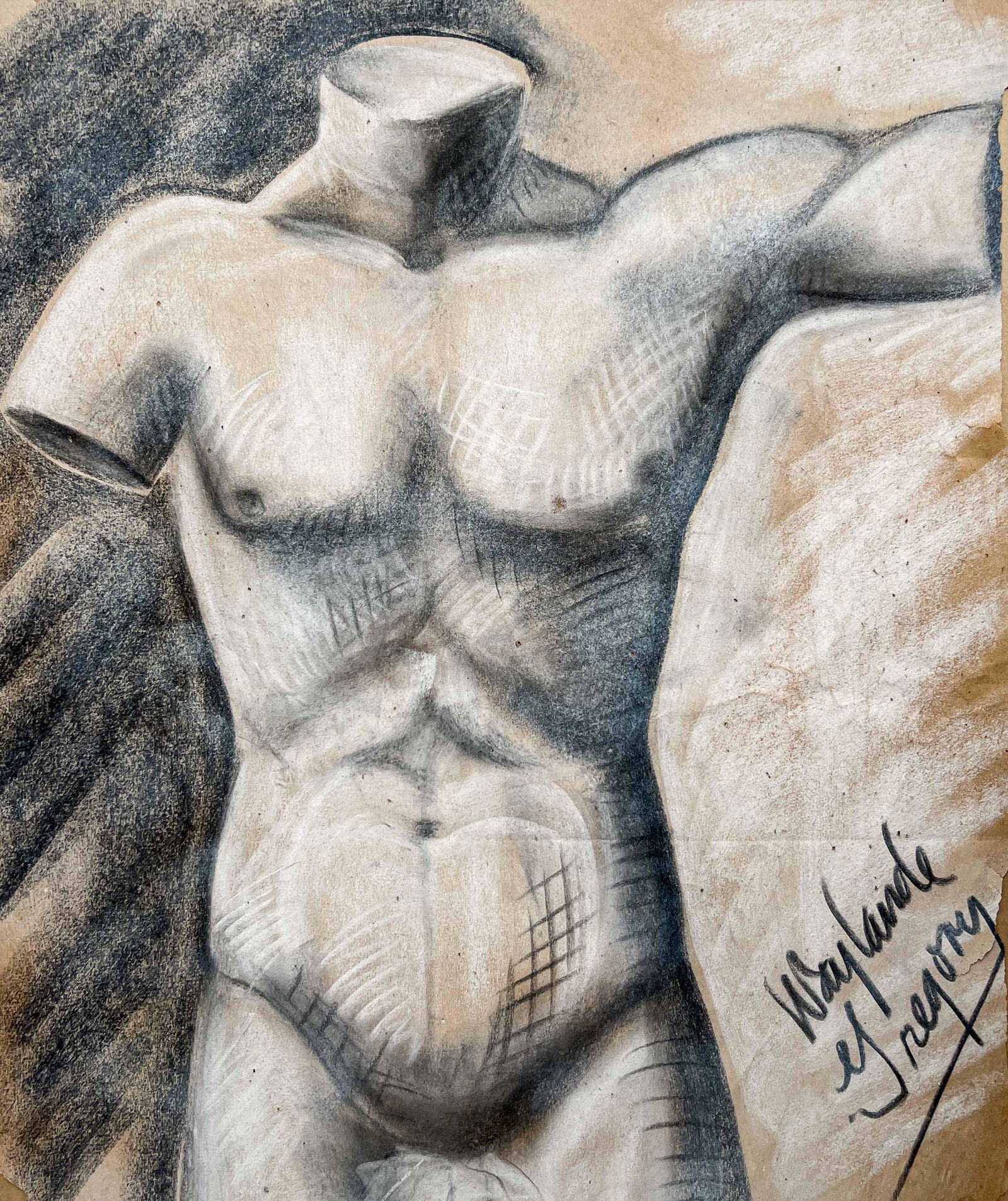 Waylande Gregory - Untitled (Study of Male Torso) (1 of 4)