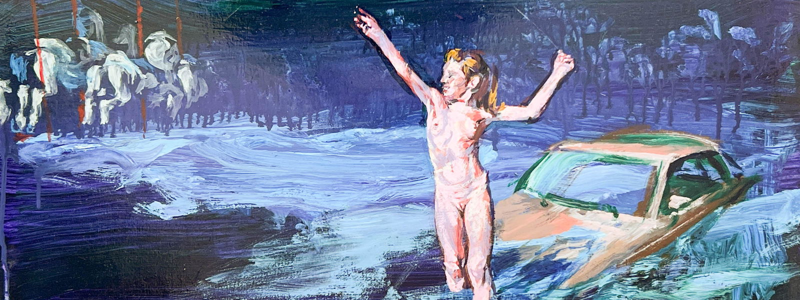 Don Doe - flood No. 44: Lot 27 Don Doe American (b. 1963) flood No. 44 (1994) acrylic and oil on paper mounted on canvas signed verso 10 x 26 inches frame dimensions: 11 3/4 x 27 3/4 x Provenance: From a Private Collection