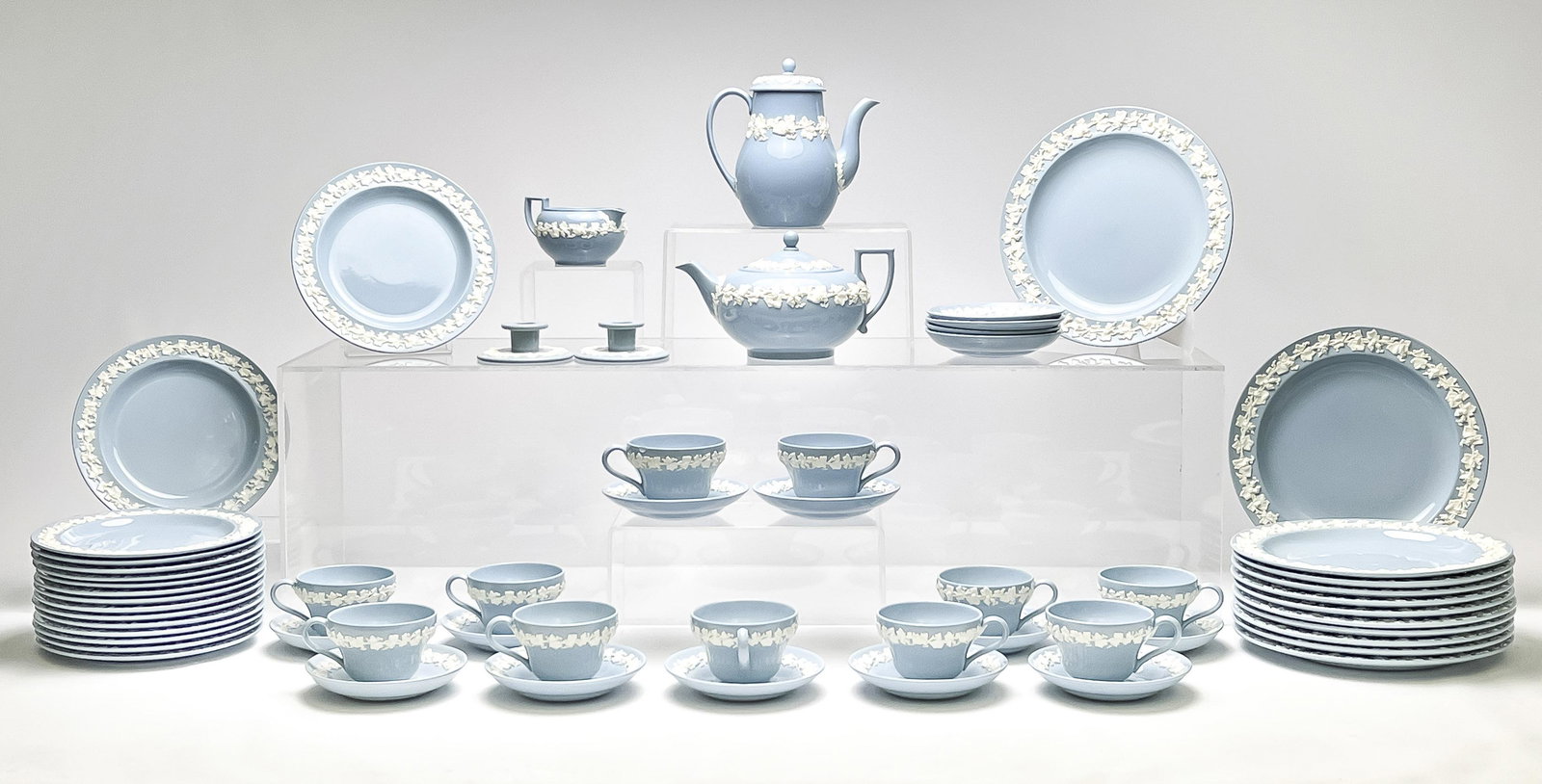Wedgwood Embossed Queensware Partial Tea Service (1 of 8)