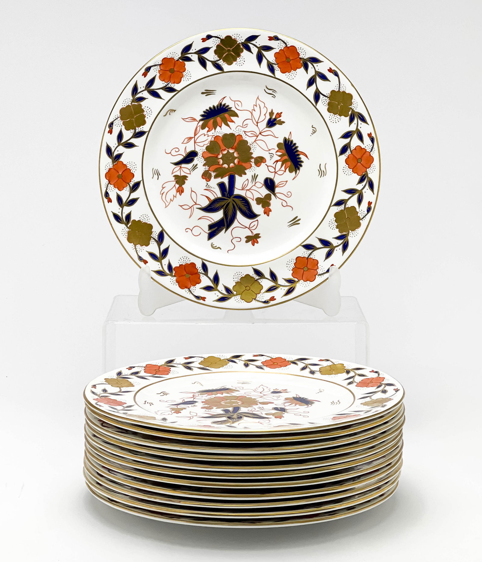 Royal Crown Derby for Tiffany & Co. Porcelain Plates, Set of 12 (1 of 5)