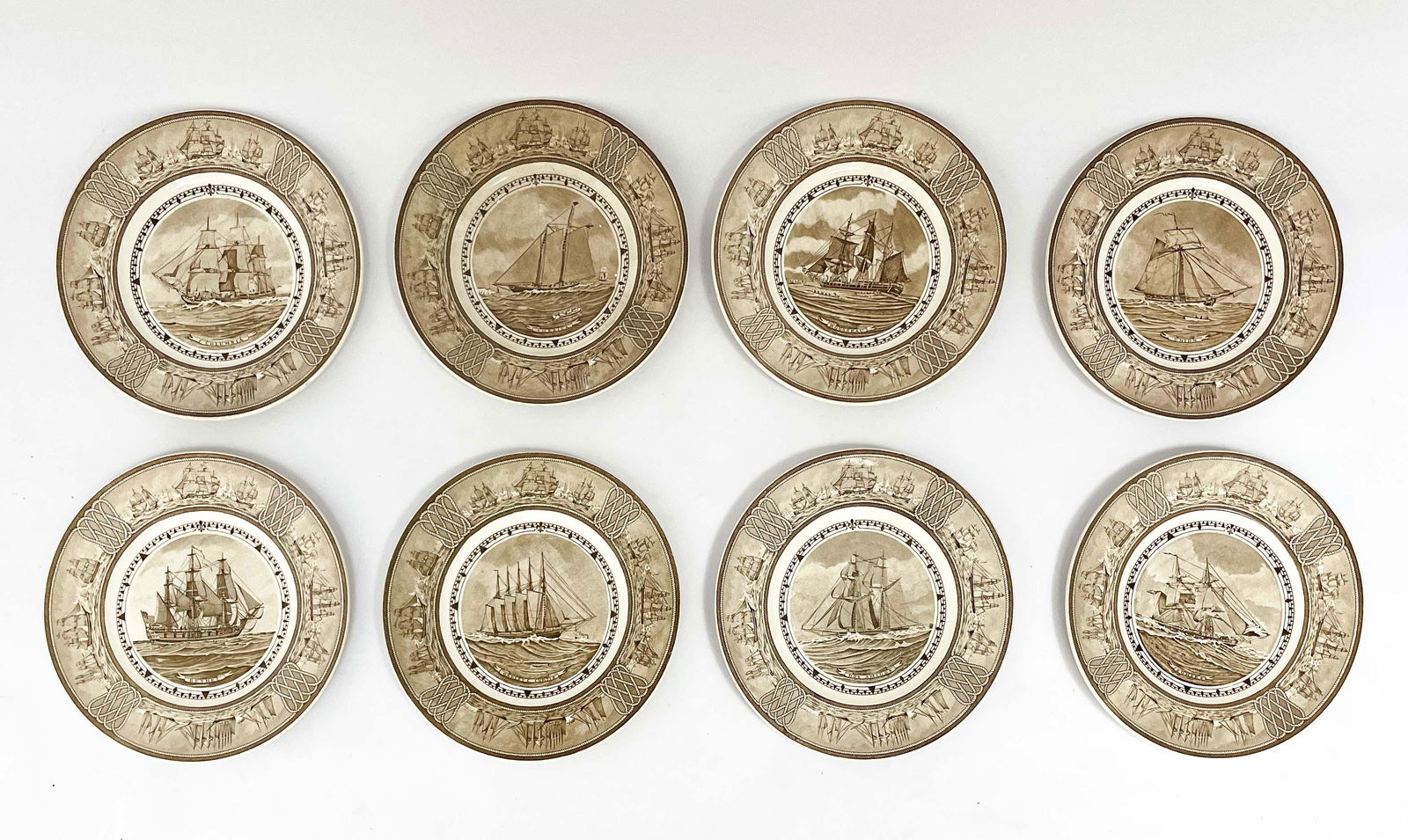 8 Wedgwood American Clipper Ship Plates (1 of 4)