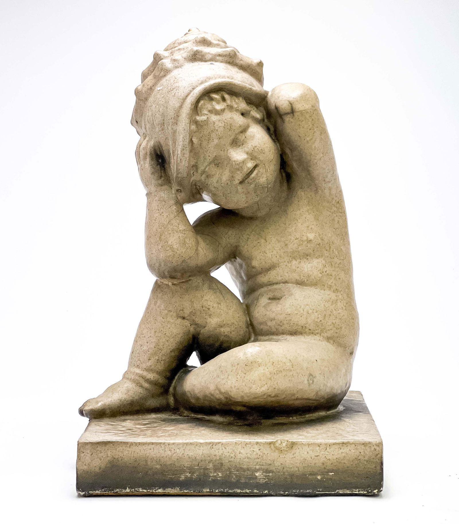 Cherub with Conch Shell Garden Statue (1 of 6)