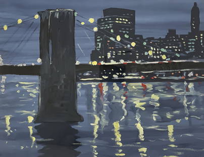 Richard Bosman - New York Skyline: Lot 126 Richard Bosman American (b.1944) New York Skyline acrylic on paper signed lower right 22 x 30 inches frame dimensions: 30 1/2 x 38 3/4 x 3/4 inches, wood frame with glazing Provenance: From a