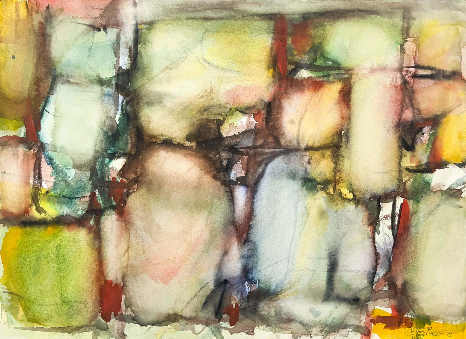 Michael Loew - Untitled (Abstract Composition): Lot 168 Michael Loew American (1907-1985) Untitled (Abstract Composition) (1972) watercolor on paper signed lower right 14 1/2 x 20 1/8 inches unframed Provenance: From a private collection, by descen