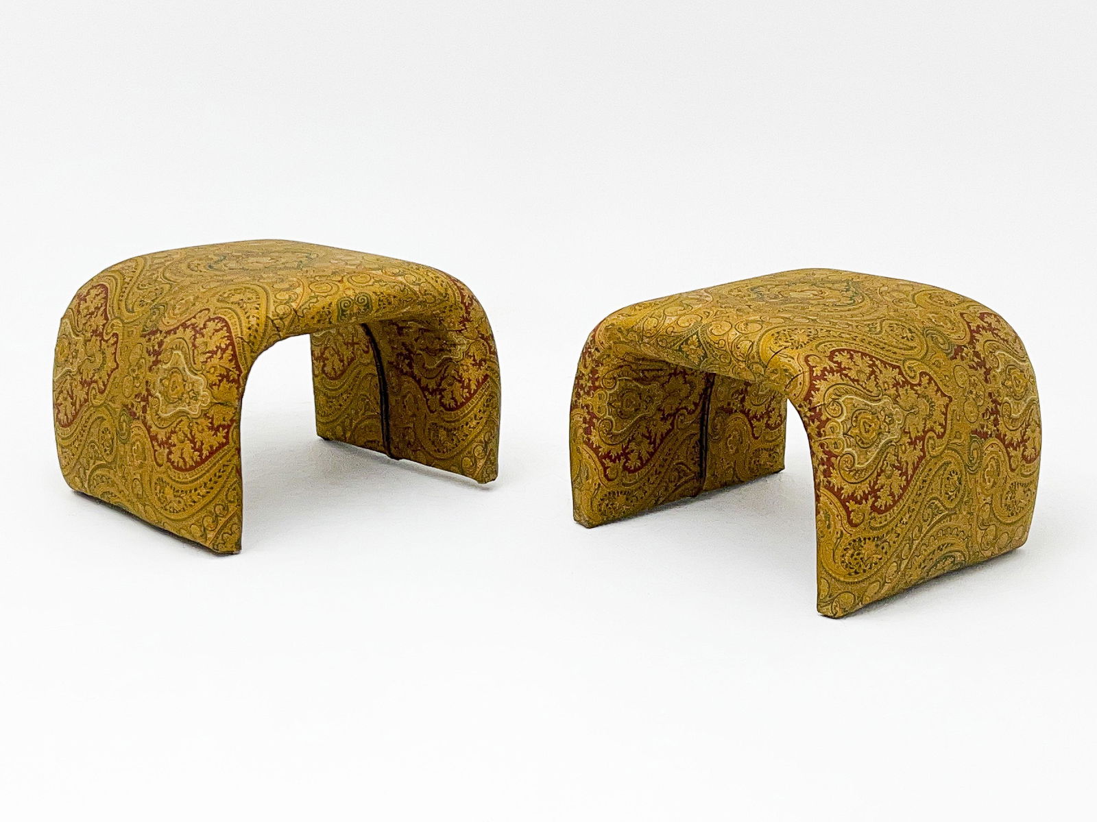 Karl Springer (Attributed) Pair of Waterfall Ottomans (1 of 6)