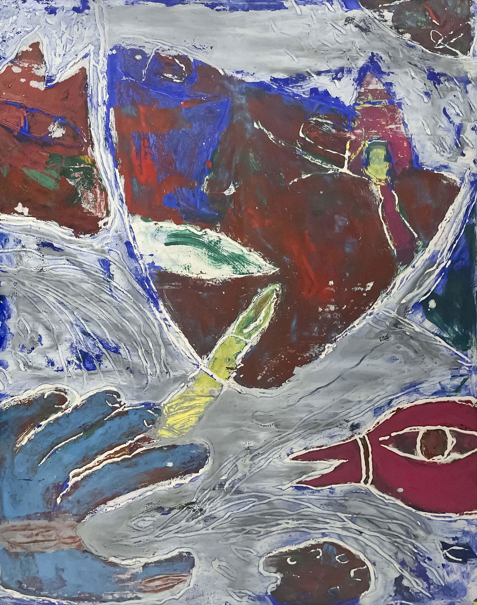 Jean-Phillipe Aubanel  - Untitled (Composition in Blue and Red) (1 of 4)