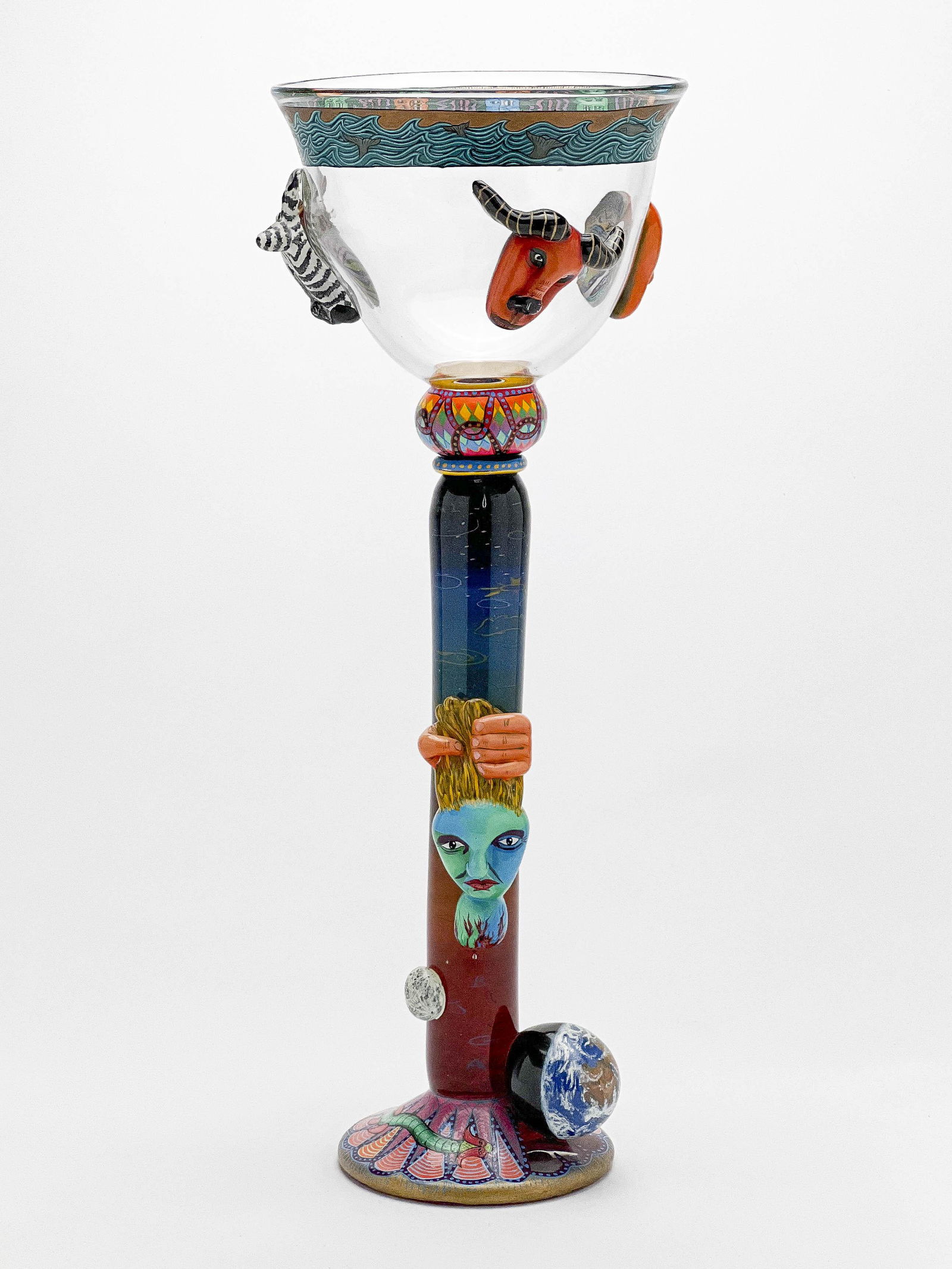 Robert Carlson - Goblet: Lot 117 Robert Carlson American (b. 1952) Goblet (1990) glass, enamel paint incised to underside 17 1/2 x 6 1/2 x 6 1/2 inches