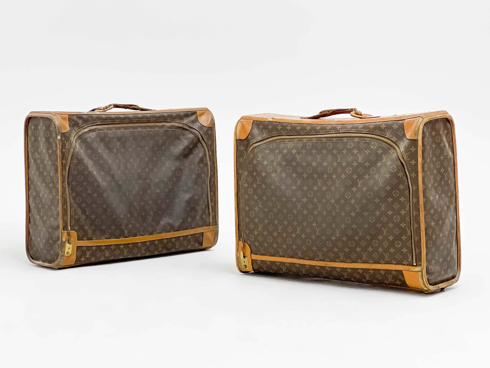 Louis Vuitton Monogram Leather Suitcases, Pair (1 of 9)