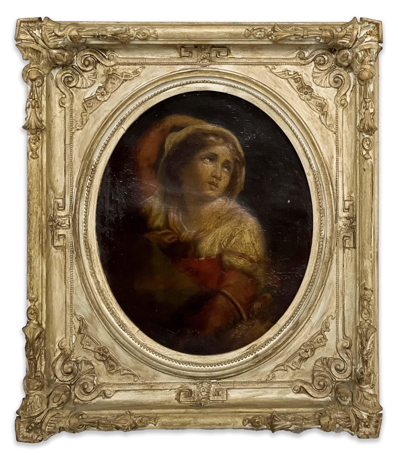 Portrait of a Woman in the Manner of Vigée Le Brun: Lot 28 Portrait of a Woman in the Manner of Vigée Le Brun 12 x 10 inches frame dimensions: 17 1/2 x 15 1/4 x 2 1/2 inches, wood frame