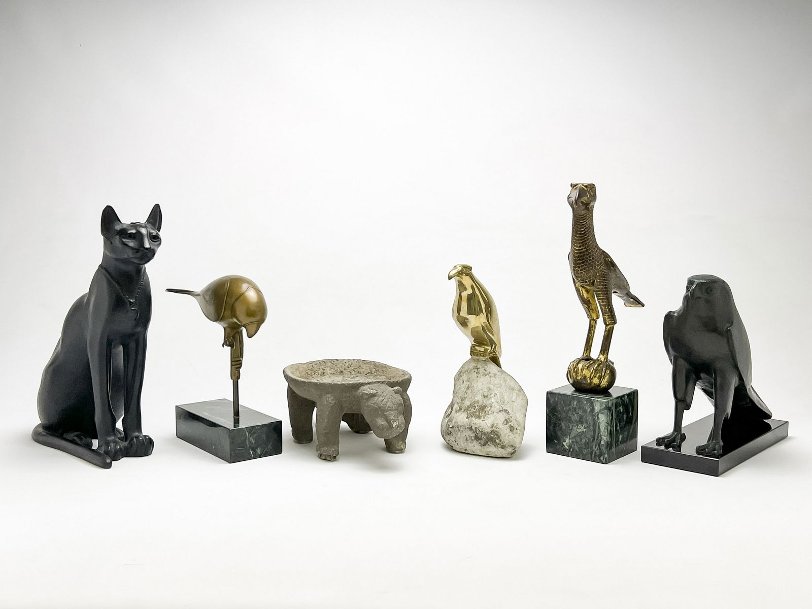 Bastet, Birds, and Jaguar Museum Reproductions, Group of 6 (1 of 7)
